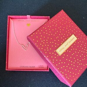 Sterling Silver Heart “ cutout” Necklace in a pretty pink box by OLIVIA&JACKSON